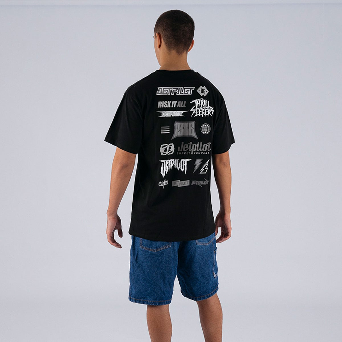 スティッカード TEE ブラック ホワイト Tシャツ 半袖 W26602 JETPILOT