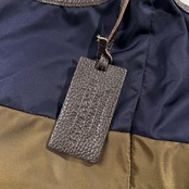 Mademoiselle NON NON マドモアゼルノンノン MARCO MASI マルコマージ レザー切替 ナイロン ハンドバッグ トートバッグ/ネイビー系×カーキ系