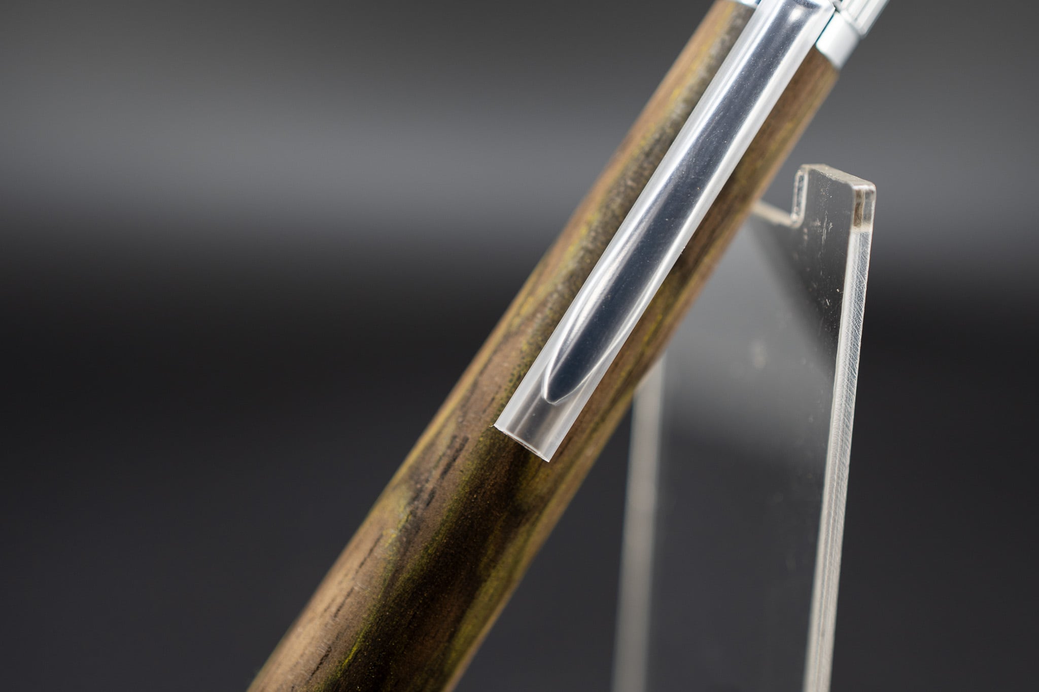 【魅惑の黒い紋様】黒柿 孔雀杢 極上 ⑦ silver BP