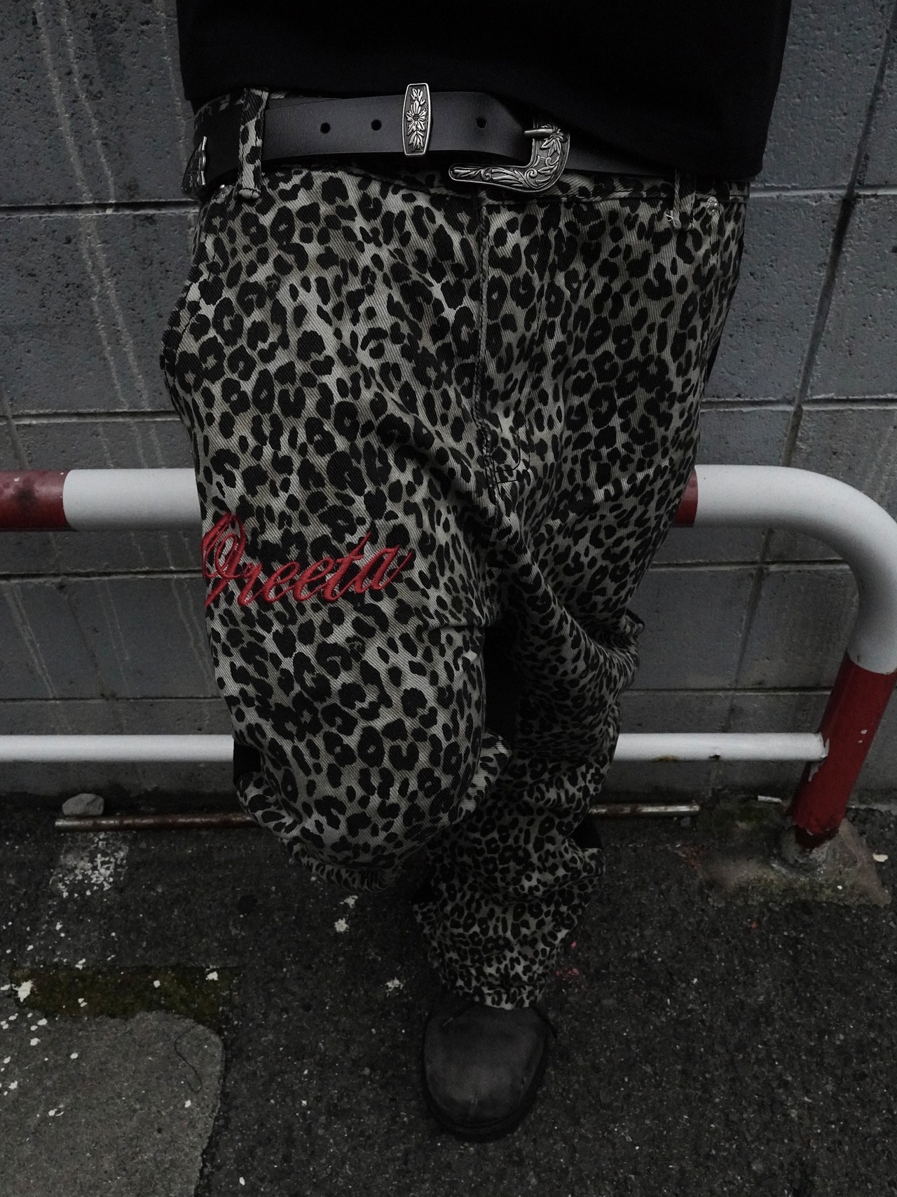 【PLANET STUDIO】Leopard Panel Flare Pants