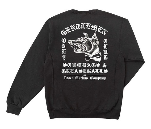 LOSER MACHINE " DISORDER WICKING CREWNECK " Black