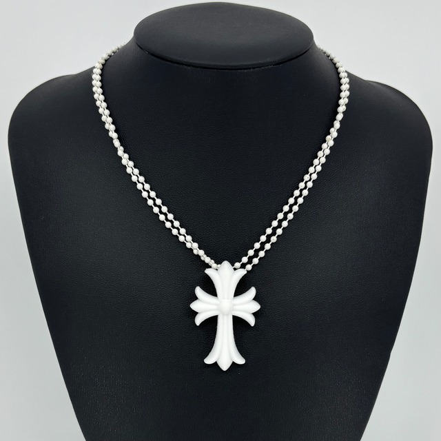 クロス ラバー ネックレス ホワイト