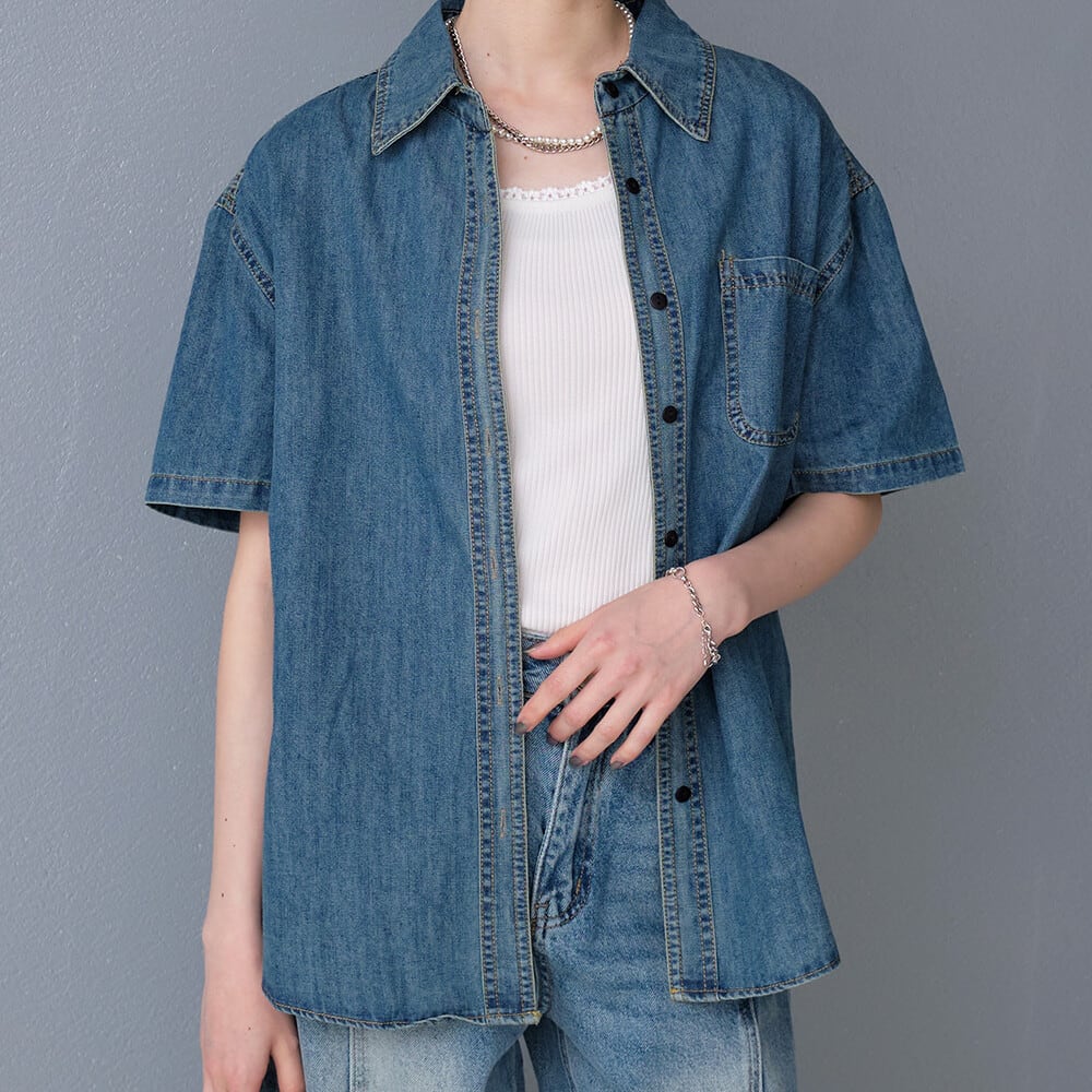 wash denim shirt