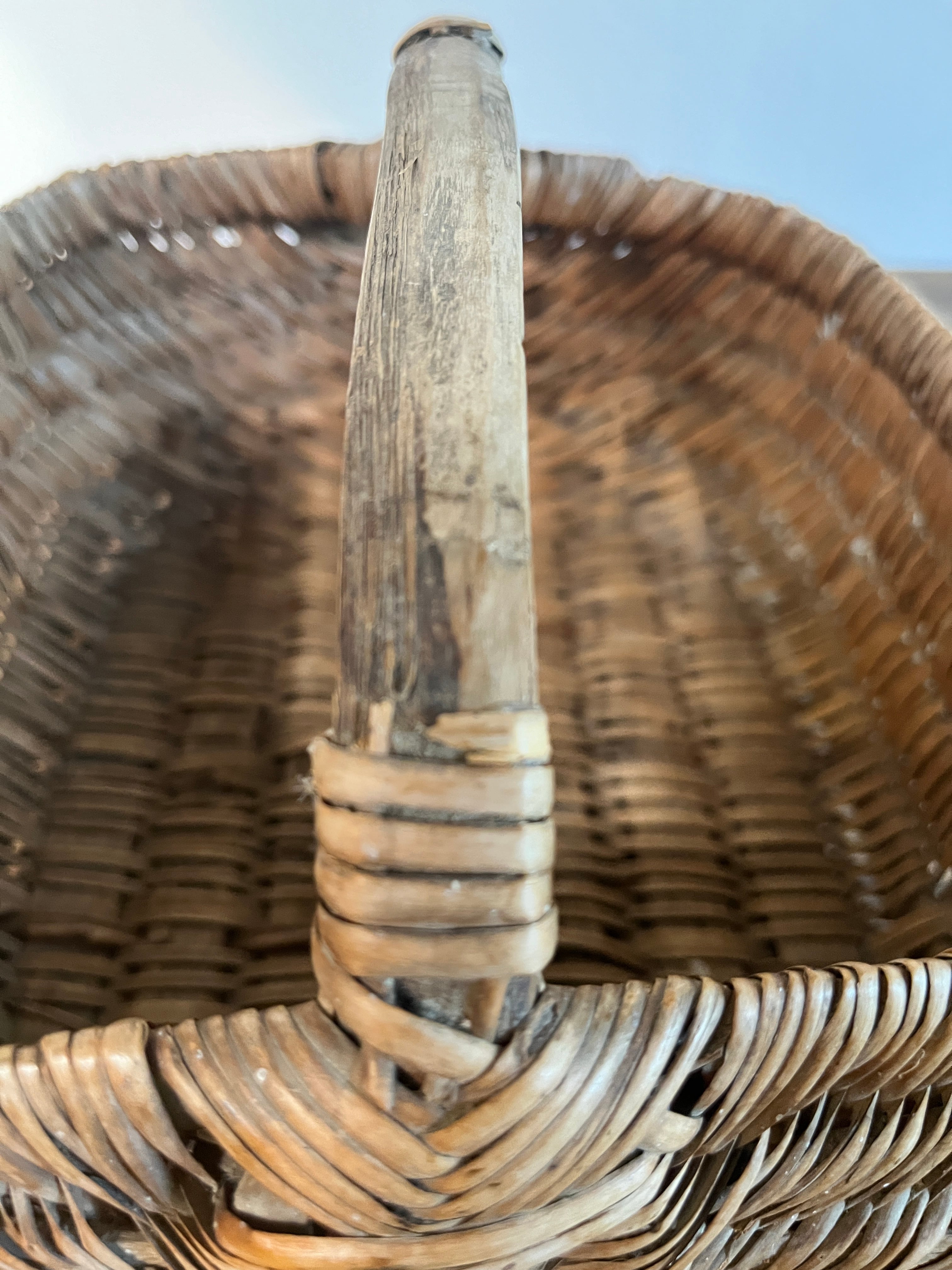 PANIER vintage＜フランスかご・ヴィンテージ・竹ハンドル・かご小さめ