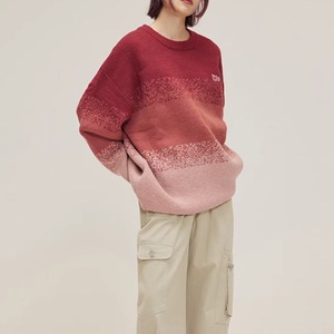Gradation color knit tops M12658