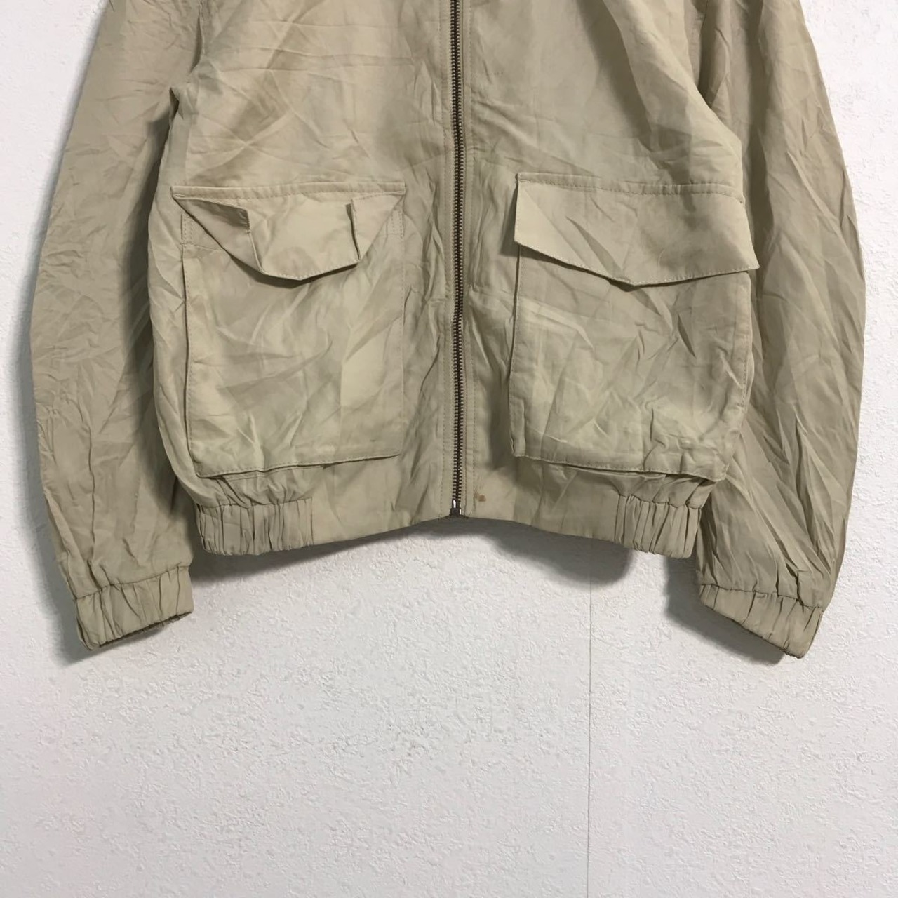 H&M レーヨン ジップアップ ジャケット レディース XXS ベージュエイチ 