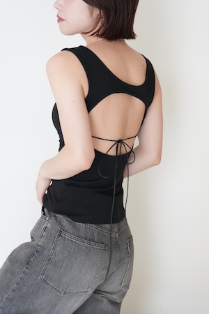 【determ;】Collagen Open Back Tank Top(white,black)