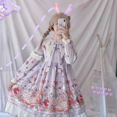 ✞ まるで童話のお姫様のよう♥長袖スリーブふんわりワンピース ロング 大人ガーリー スウィート キュート カジュアル ✞ゴスロリ SM ミリ 甘ロリ クラロリ 和ロリ エレガント 黒ロリ 姫ロリ 華ロリ BB-BB0479175