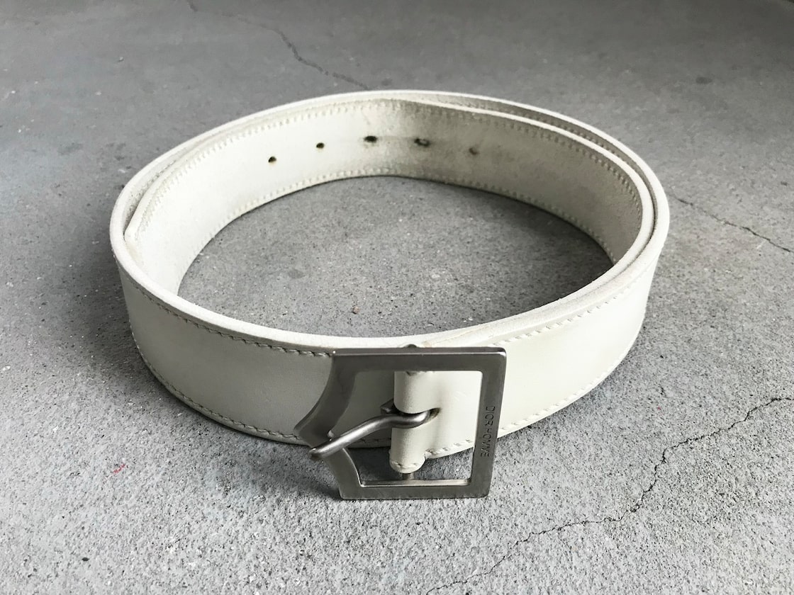 DIOR HOMME white leather belt MADE IN ITALY | Pay ID