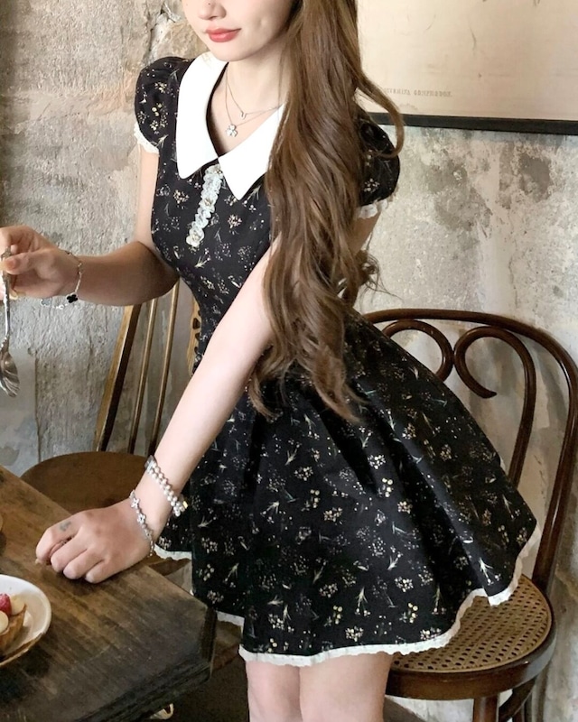 ブラックドールフローラルワンピース 2508677