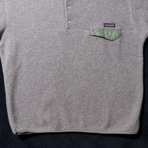極美品 XL メランジグレー×ミントグリーン 97年 ポルトガル製 シンチラスナップT Patagonia パタゴニアフリース