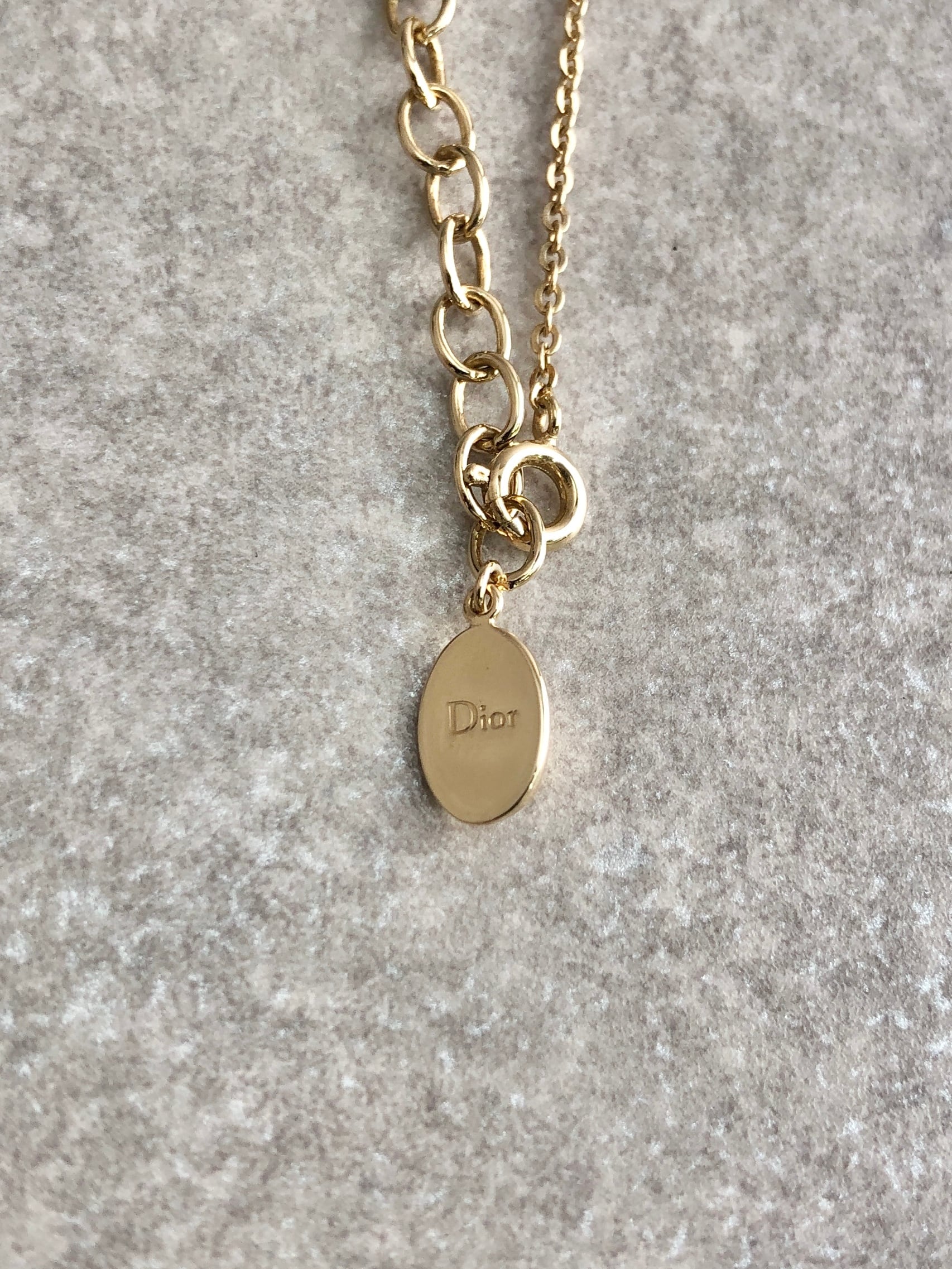 【美品】クリスチャンディオール チェーン ネックレス ペンダント ゴールドカラー Christian Dior CD クリスチャン ディオール チェーン ネックレス