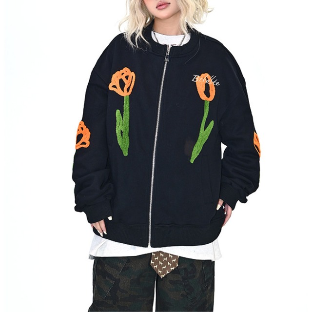 flower design blouson　フラワーデザインブルゾン　J1235