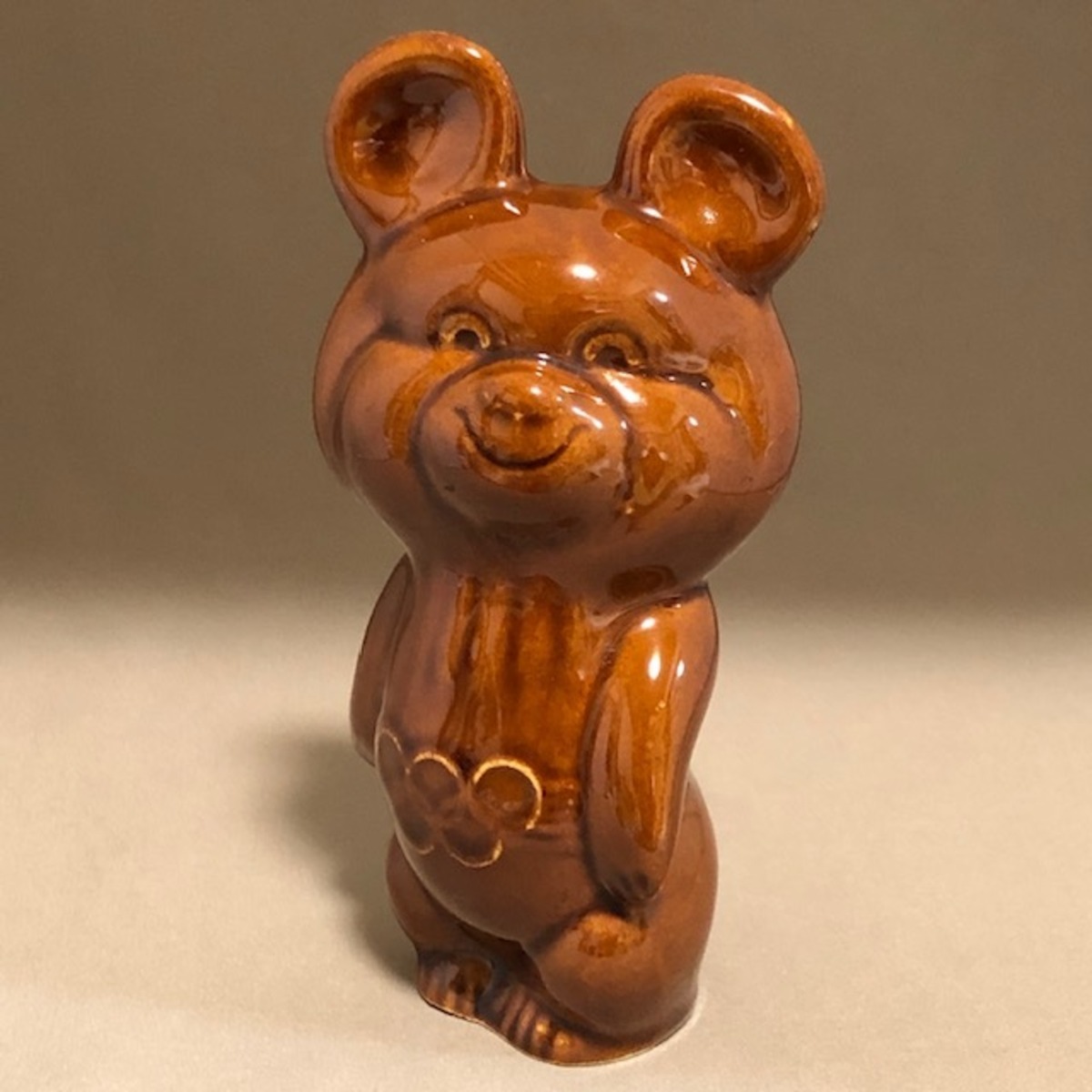 こぐまのミーシャ MISHA モスクワオリンピック 陶器人形 1980年 濃い 