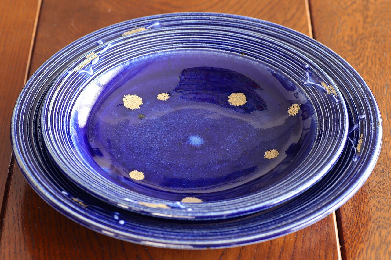 紫香楽瑠璃釉 7寸皿 作：谷井芳山・谷寛窯（信楽焼） | にっこう生活