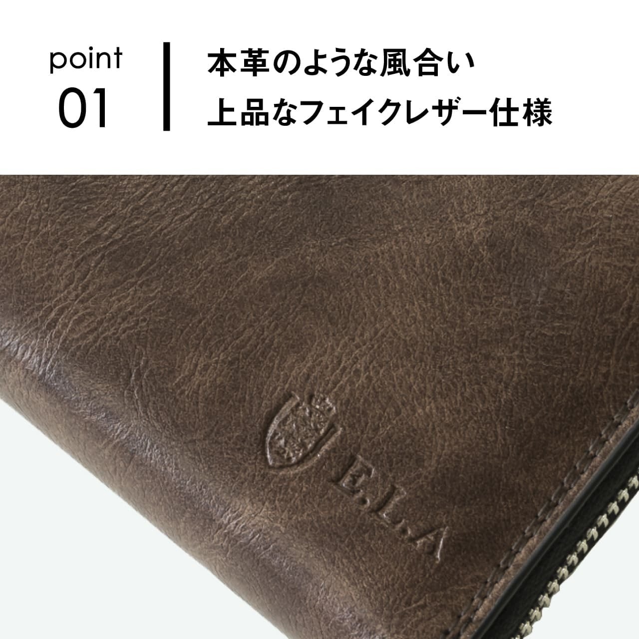 E.L.A イーエルエー ロングウォレット 長財布 合成皮革 ELA-9029