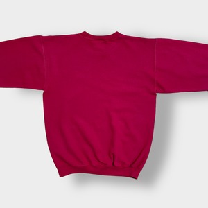 HANES スウェットシャツ トレーナー ロゴ プリント クルーネック レッド ヘインズ SWEATSHIRTS US古着