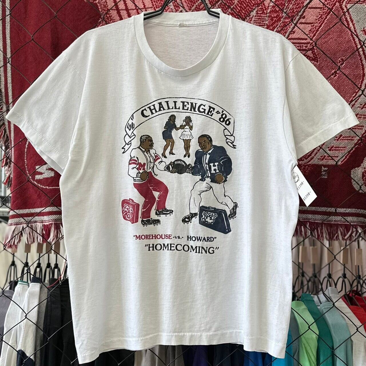 80s USA製 アメリカ フットボールT ラグラン 半袖 Tシャツ 紙タグ