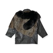 LA,NAVE Femme / SAGA FOX サガフォックス 毛皮付き レザージャケット コート サイズF/ブラック系/レディース/日本製