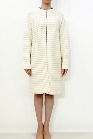 Crew Neck Stripe Cocoon Coat