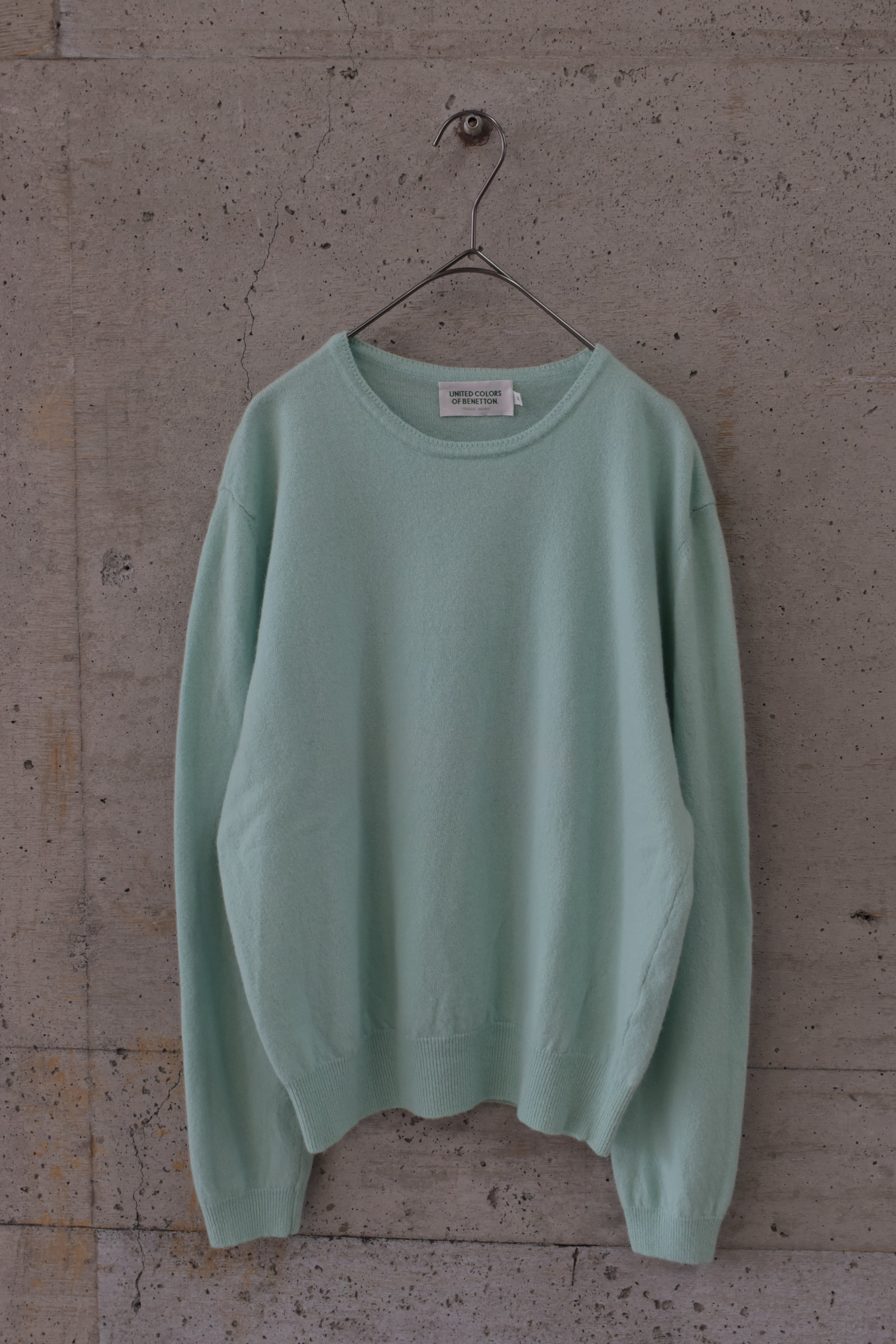 Mint green fluffy knit top
