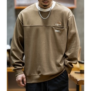 コントラストネック ポケットデザインスウェット 2カラー 10098