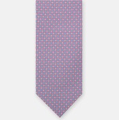 3-Fold Silk Tie, Micro Pattern, Pink - T56200P