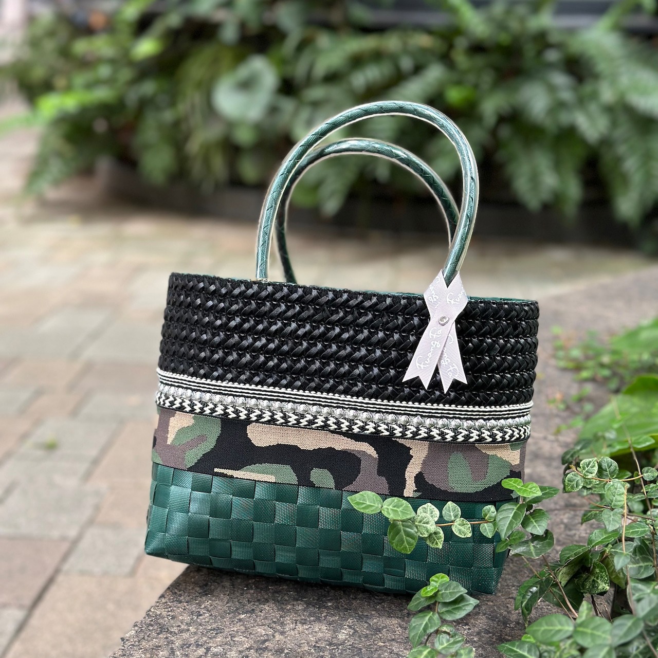 迷彩ファンファ　S中持ち手オーダー後一ヶ月くらいかかります