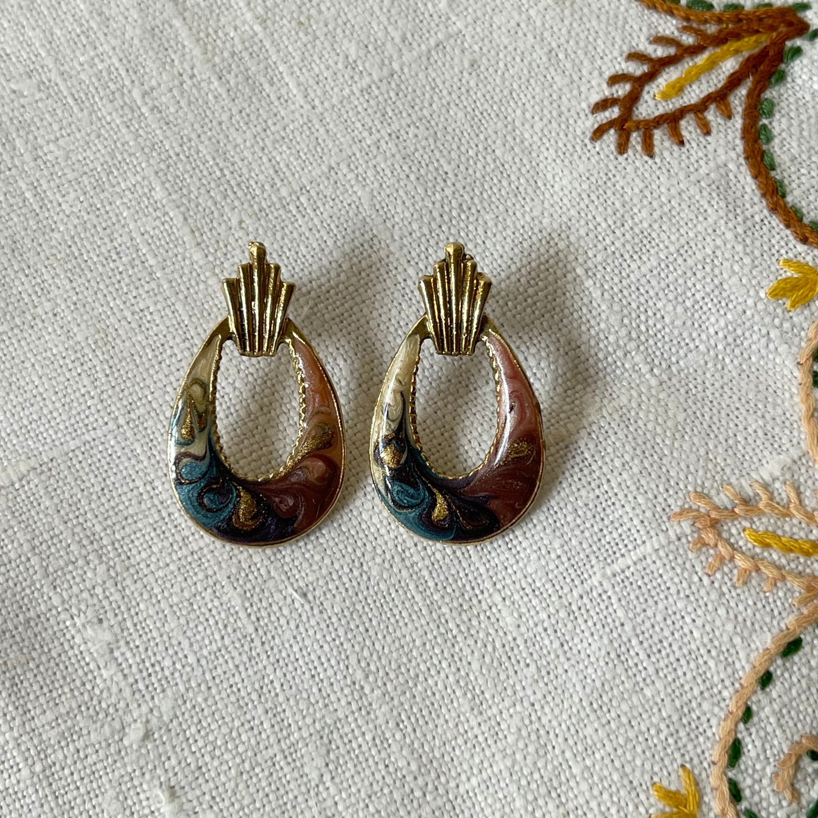 1980〜90s Marble Earrings AD56