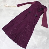 社交ダンス 衣装 スタンダード ドレス ワンピース レッスンウェア パーティドレス Da Vistosa ドニャヴィストーサ 紫 パープル系 ステージ衣装 光沢 シンプル エレガント 大人 フリル 装飾 ストレッチ 文化祭 舞台 演出用 ダンス衣装 レディース 女性用 おしゃれ 通気性 上品 ルースフィット 市販 楽ちん ダンスレッスン