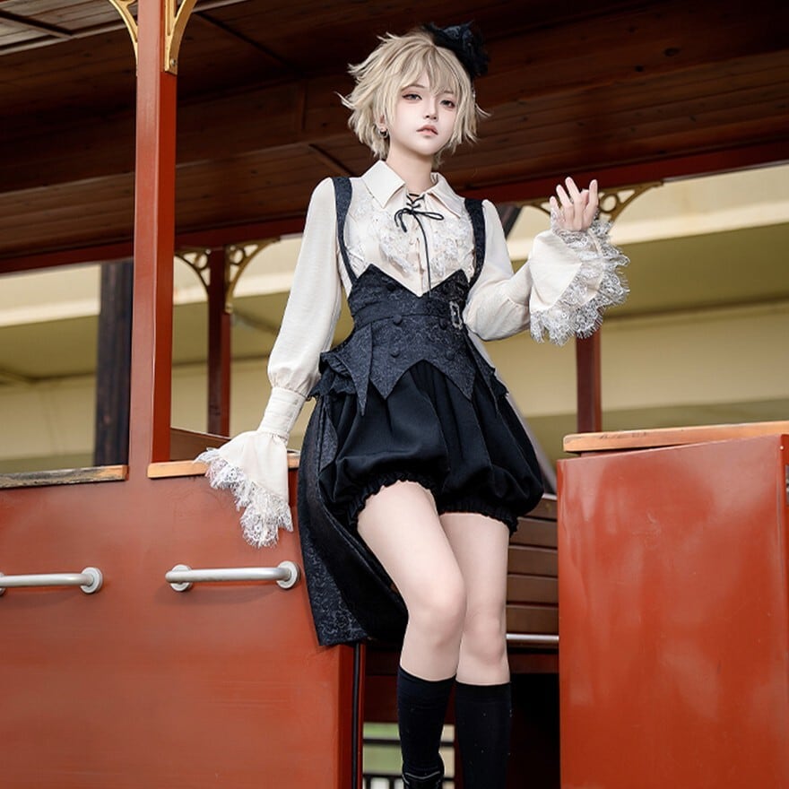 即納/ハロウィン・イベント衣装 王子系 かぼちゃパンツ Lサイズ 少年