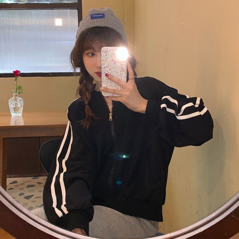 ジャケット スプリングオータムルーズジッパー 春物 秋物 YY-ファッション61076016113