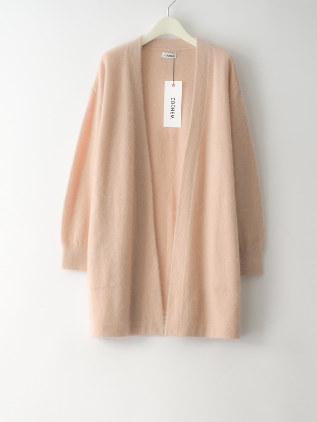 COOHEM WOMEN コーヘン FUR CASHMERE KNIT CARDIGAN PEACH 11-214-036