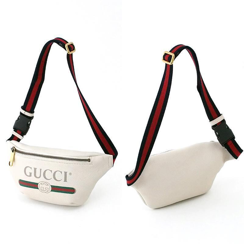 グッチ GUCCI ロゴプリント シェリーライン ボディ ウエストバッグ