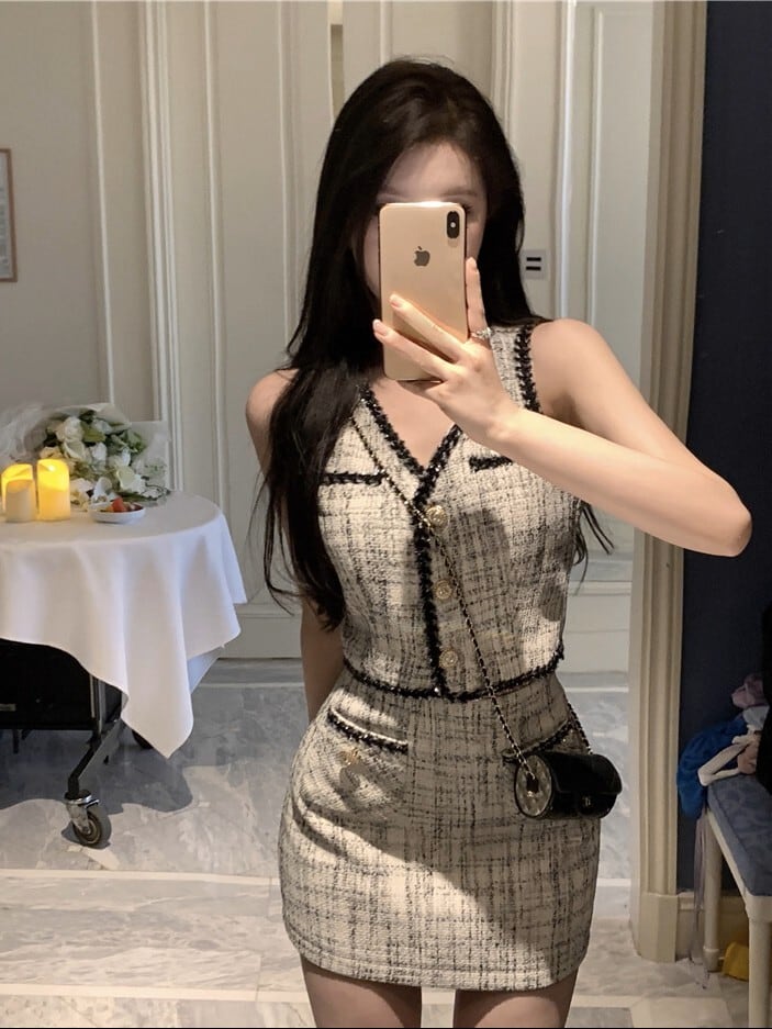 ノースリツィードセットアップ V4657 | Lily Boutique(リリーブティック)