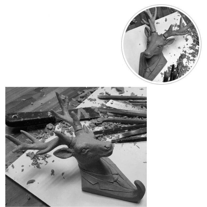 ウォールフック アニマル 壁掛けフック ホワイト 鹿 アニマルモチーフ