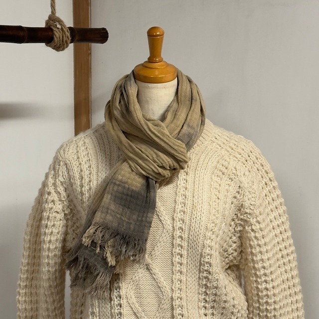 手染め 綿二重織りストール(ブルーベリー×夜叉五倍子)