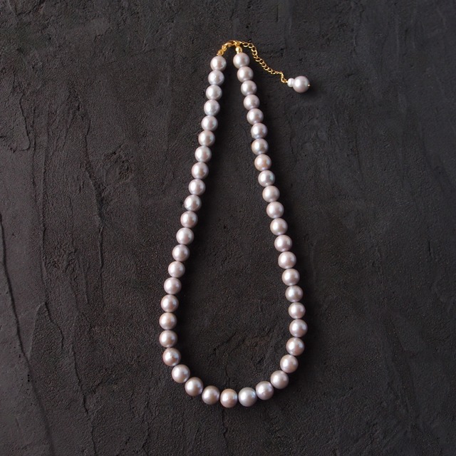 【K14gf】Gray Pearl  Necklace／グレーパールネックレス（Light Gray）