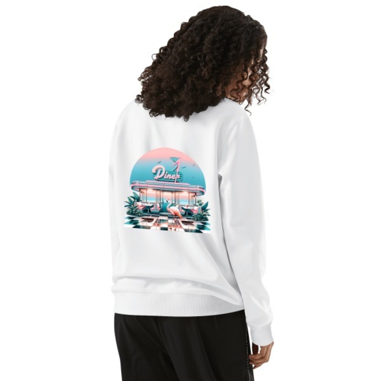 Front & Back Printing Unisex Cotton Sweatshirt Retro 4611