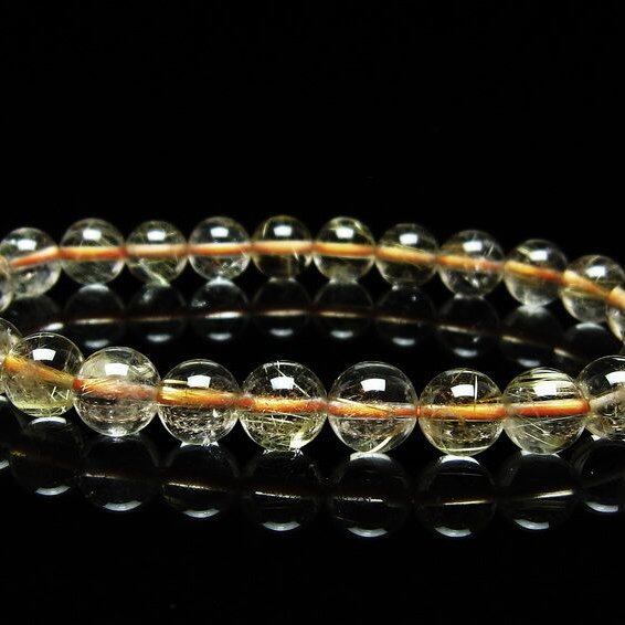 ルチルクォーツ ブレスレット 7mm タイチンルチルクォーツ タイチンルチル 一点物 メール便可 [M便 1/10] 111-48944