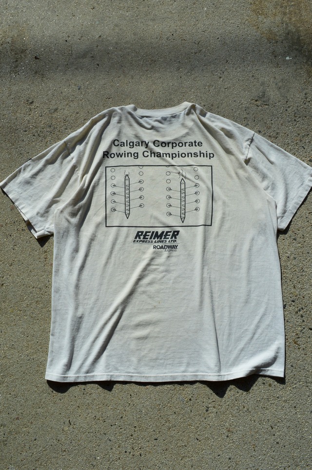 HUMEUR DESIGN 1990's From Canada "CALGARY ROWING CLUB" Sport Event Old Tee Single Stitch Made in Canada ハマーデザイン 90s シングルステッチT