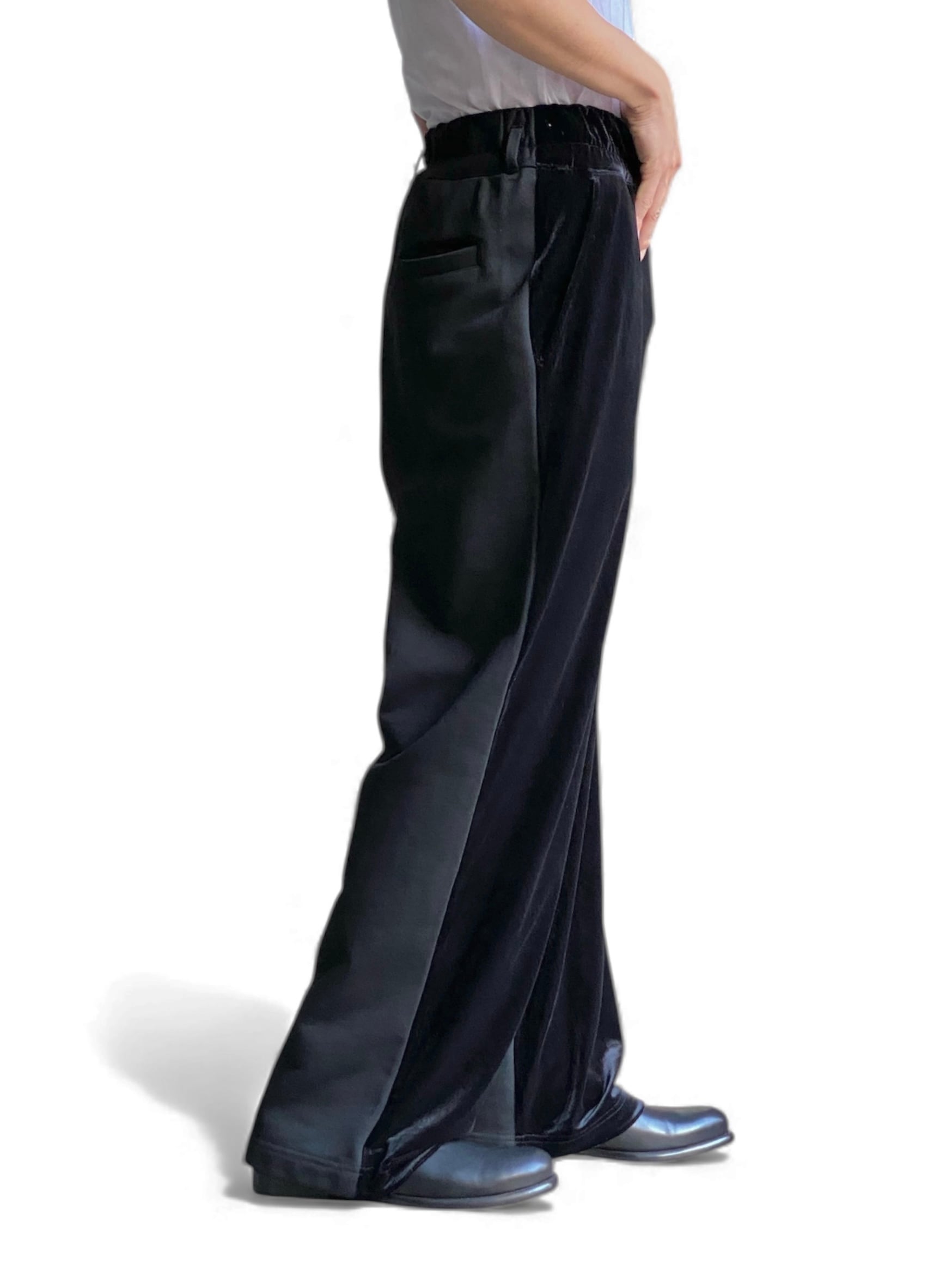 GEN IZAWA / Velours & sweat switch pants (black) | TUNAGI JAPAN