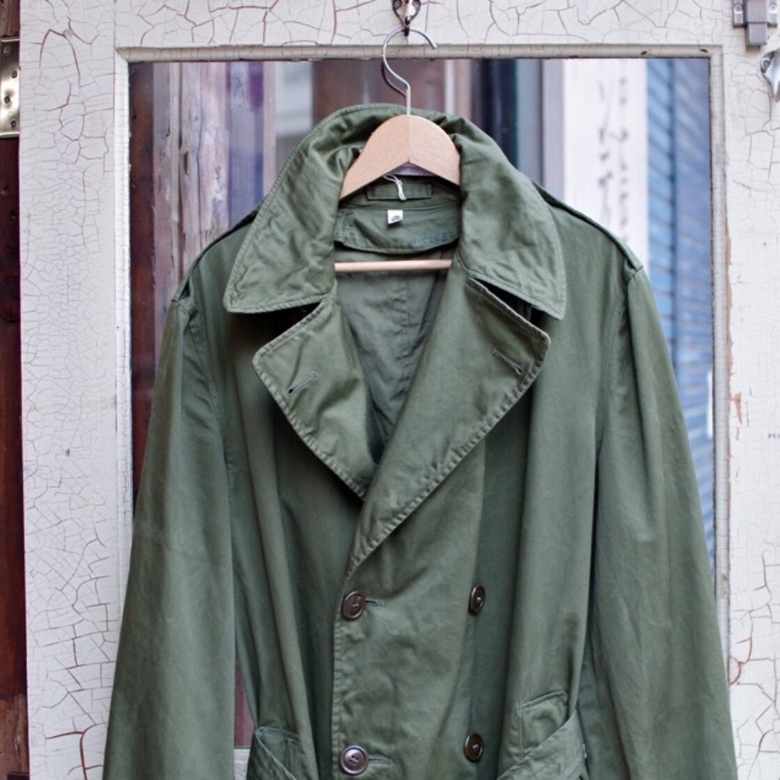 1950s US ARMY Overcoat Cotton Satin M-Long / 50年代 米軍 トレンチ 