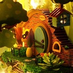 DIY ハウス ブックエンド ホタルの森 緑 グリーン 白 ホワイト 手作り 組み立て式 木製 模型 クリエイティブ ギフト 誕生日 ホリデー クリスマス 女の子 男の子 シンプル おしゃれ 北欧 モダン