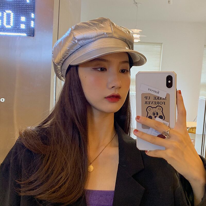 オータムウィンターレッドキャップ 帽子 秋物 冬物 ベレット ヘアアクセサリー ブラック・アイド・ピーズ11953518749