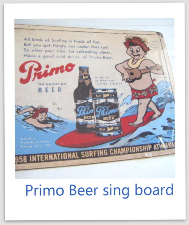 ハワイアン サイン ボード”Primo　BEER 