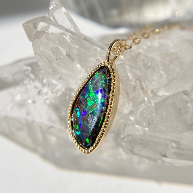 天然ダイヤモンド付きメノウリングk18 濁 