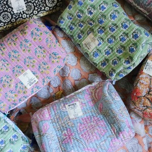 ブロックプリントのポーチ《Lila》Bada large size