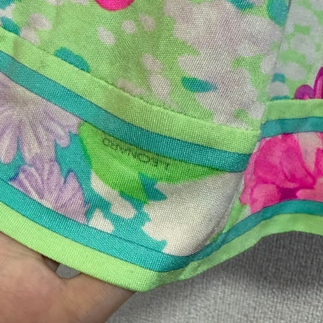 LEONARD☆シルク100％☆マキシ丈ワンピース☆花柄トリム☆