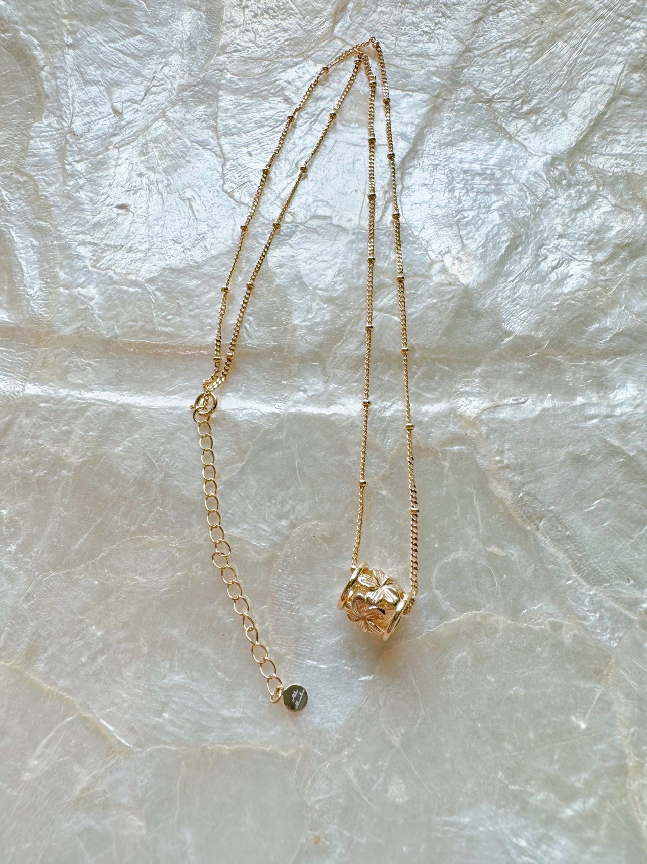Barrel Plumeria simple necklace Hawaiianjewelry (ハワイアンジュエリーバレルプルメリアネックレス)